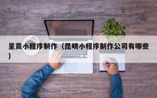 鹿邑呈贡小程序制作（昆明小程序制作公司有哪些）